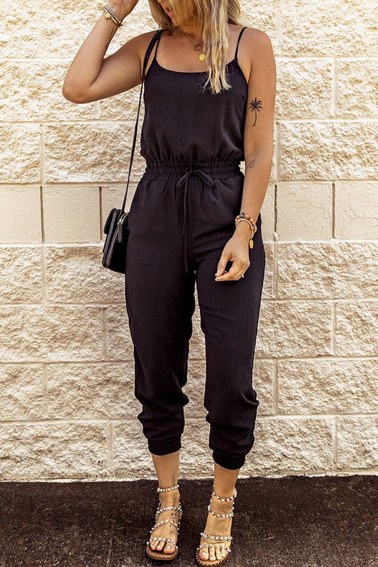 Chic Spaghetti Strap Jumpsuit with Pockets