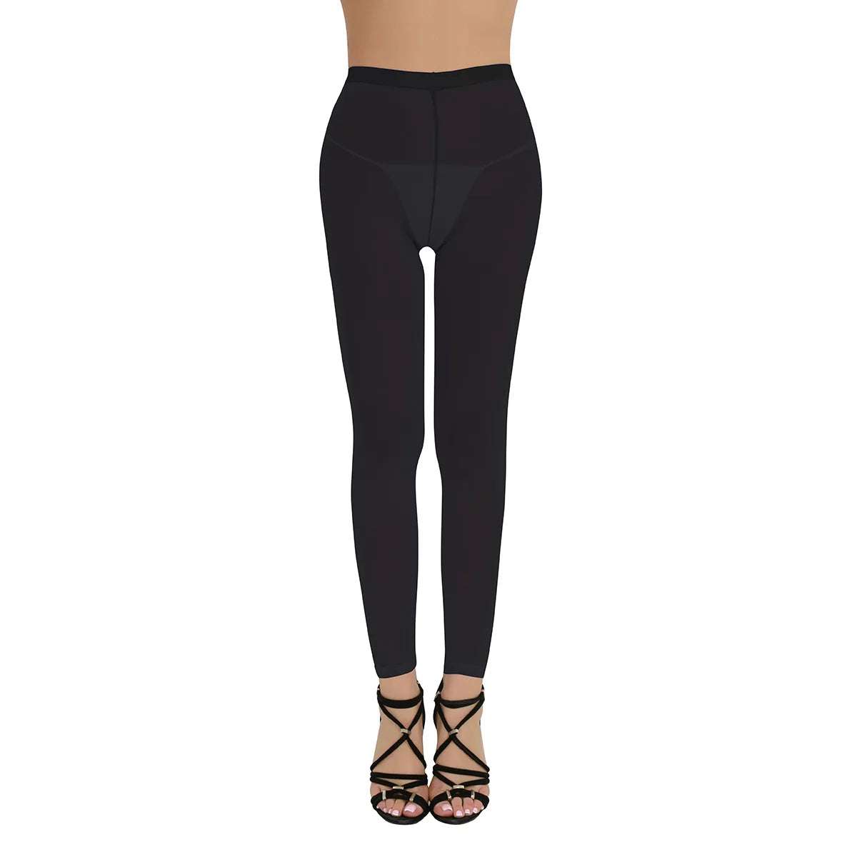 Women Lingerie See-through Sheer Mesh Slim Cut Pants Leggings Trousers