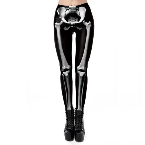 VIP FASHION Adult Steampunk Skeleton Leggings Adventure Halloween