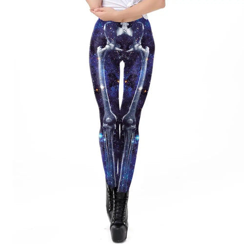 VIP FASHION Adult Steampunk Skeleton Leggings Adventure Halloween