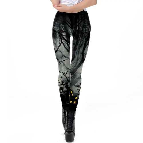 VIP FASHION Adult Steampunk Skeleton Leggings Adventure Halloween