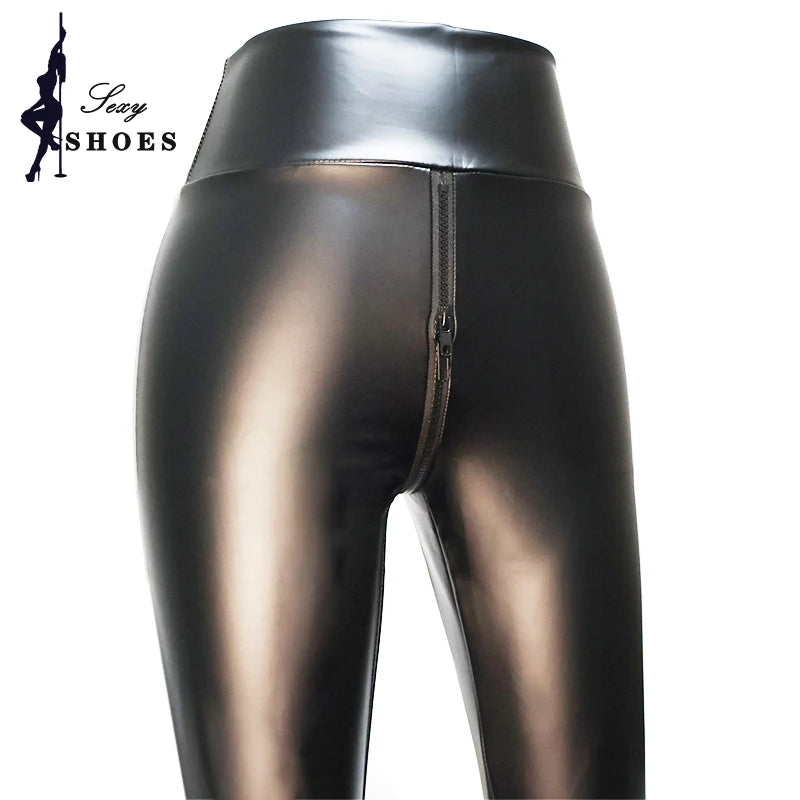 Black PU Leather Pants Women High Waist Skinny Push Up Leggings