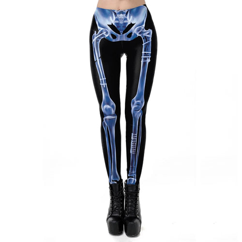 VIP FASHION Adult Steampunk Skeleton Leggings Adventure Halloween