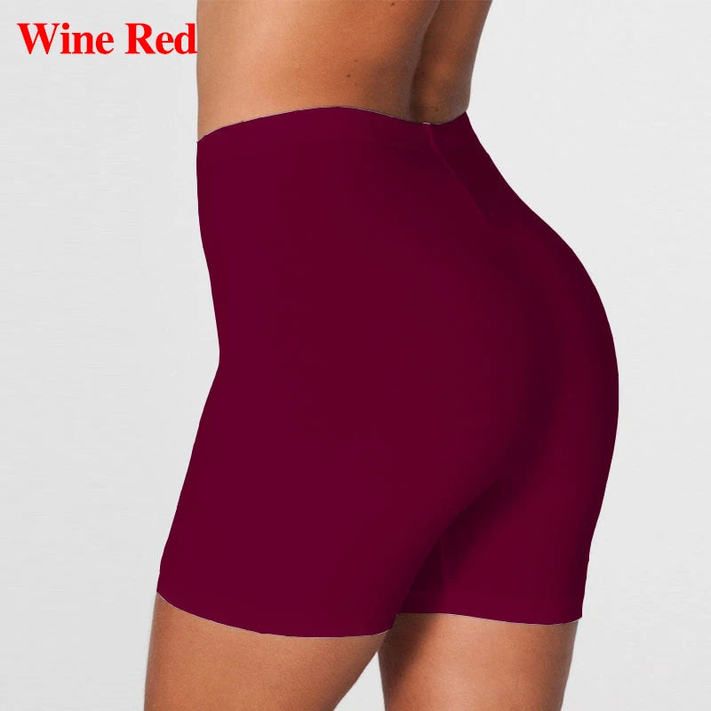 Women'S High Waist Elastic Leggings Spring Summer Solid Color Safety